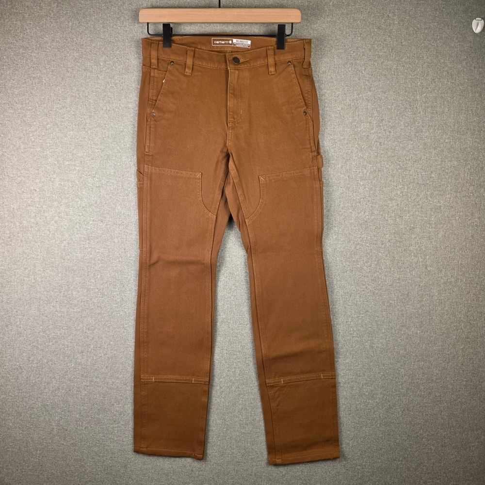 Carhartt Women Rugged Flex Relaxed Fit Double-Front Twill Work Pants Brown NWT